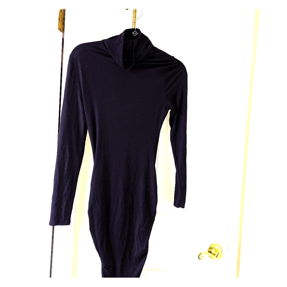 Venus long sleeve navy turtleneck sexy dress